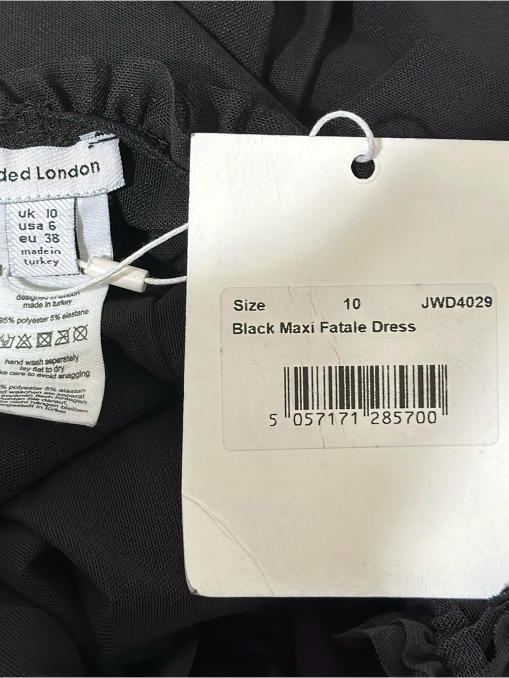 JADED LONDON Fatale Mesh Maxi Dress, Black, 6 (US) - Picture 9 of 9